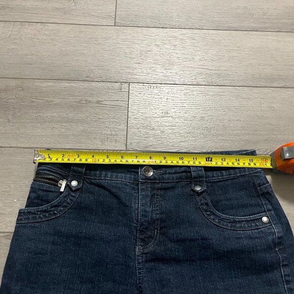 Jones & Co Jean Short Women Sz 8 Blue Dark Wash High Rise Straight Casual Denim - Picture 3 of 7